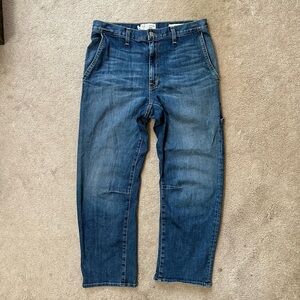 Nili Lotan Carpenter Straight Barrel Leg Jeans Classic Wash 27 Denim